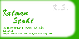 kalman stohl business card
